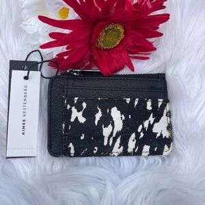 NWT Aimee Kestenberg Alia Slim Calf Hair ID Key Card Wallet